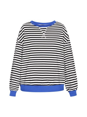 Swirly Women Sweatshirt in Black Stripes