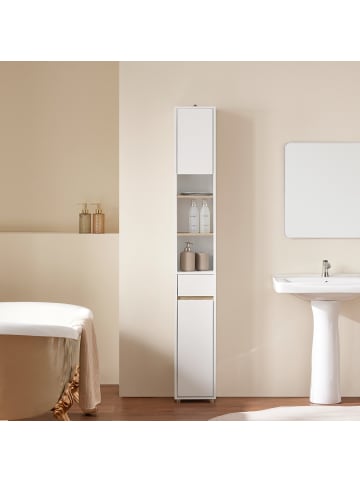 SoBuy Hochschrank in Mattweiß - (W) 20 x (H) 180 x (L) 20 cm