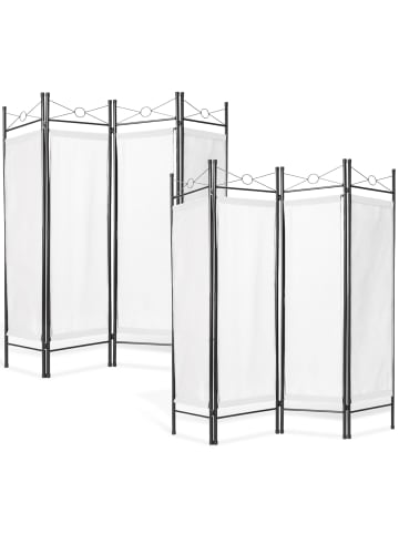 tectake 2er-Set Raumteiler, 160 x 2,5 x 180 cm, 4-teiliger Blickschutz