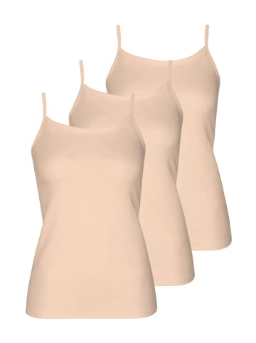 Lisca 3er Pack Trägerhemd in nude