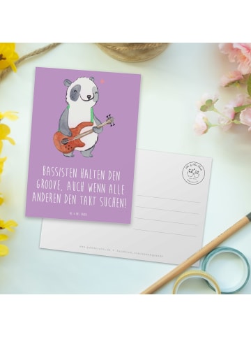 Mr. & Mrs. Panda Grußkarte Bassgitarre Groove mit Spruch in Lavendeltraum