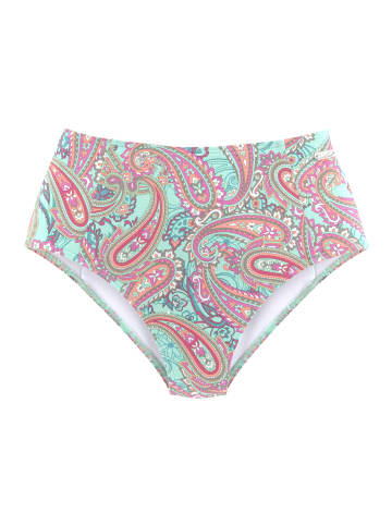 Venice Beach Highwaist-Bikini-Hose in mint-bedruckt