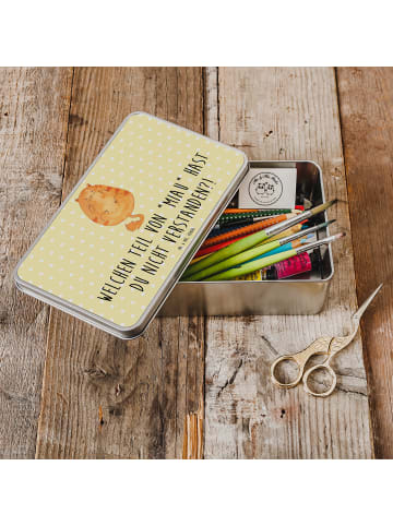 Mr. & Mrs. Panda Erinnerungsbox Katze Mittelfinger mit Spruch in Gelb Pastell