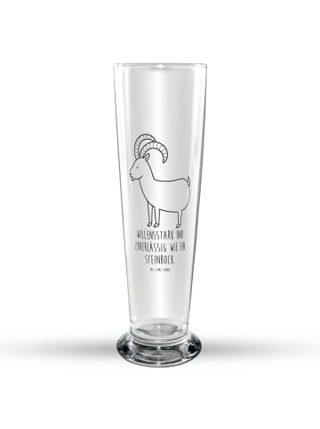 Mr. & Mrs. Panda Bierglas Sternzeichen Steinbock mit Spruch in Transparent