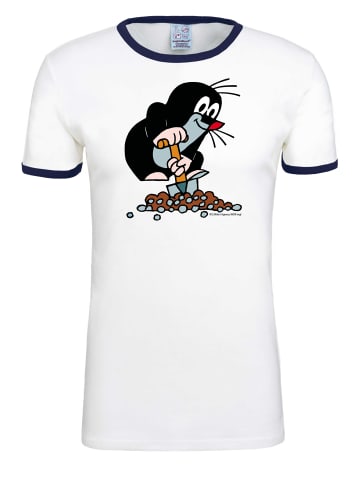 Logoshirt T-Shirt Der kleine Maulwurf in altweiss/dunkelblau