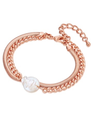 Lulu & Jane Perlen-Armband Messing Süßwasser-Zuchtperle in roségold