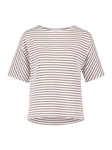 BETTY & CO Sweatpullover mit Rundhalsausschnitt in Weiß/Braun