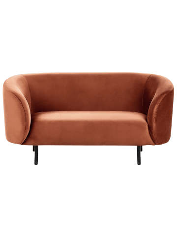 Beliani 2-Sitzer Sofa LOEN in Orange/Schwarz - (W) 155 x (H) 79 x (L) 70 cm