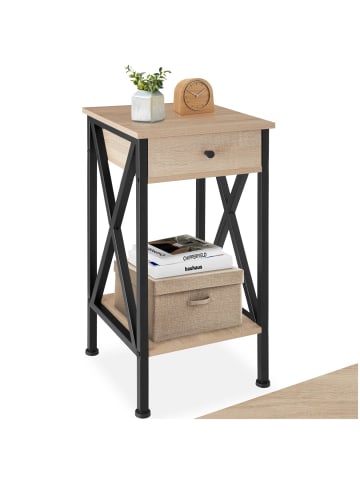 tectake Beistelltisch Dayton 35 x 35 x 70,5 cm, Industrial Holz hell, Eiche Sonoma