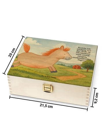 Mr. & Mrs. Panda Teebox Pferd Springen Design mit Spruch in Weiß