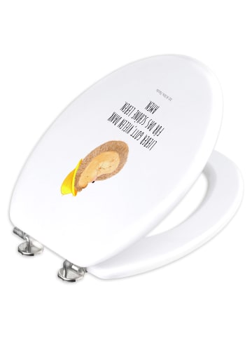 Mr. & Mrs. Panda Toilettendeckel Igel Beten mit Spruch in Weiß