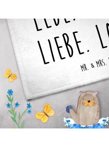 Mr. & Mrs. Panda Gästehandtuch Waldtiere Aloha mit Spruch in Weiß