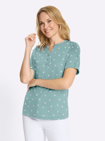 Sieh an! Kurzarm-Shirt in salbei-ecru-bedruckt