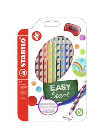 STABILO Ergonomischer Buntstift für Rechtshänder EASYcolors 12er Pack mit Spitzer