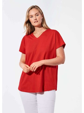 GOLDNER Shirt mit V-Ausschnitt in rot