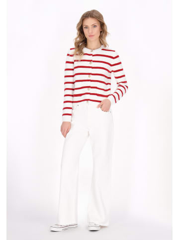 DreiMaster Maritim Women Cardigan in offwhite red stripe