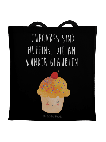 Mr. & Mrs. Panda Tragetasche Cupcake mit Spruch in Schwarz
