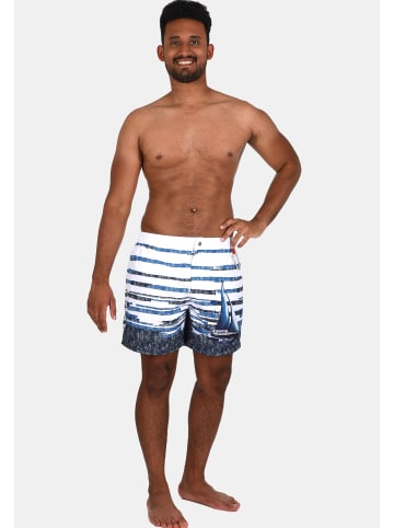 wavebreaker Shorts in blau/weiß