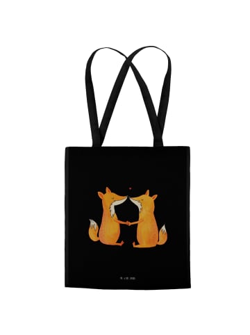 Mr. & Mrs. Panda Stofftasche Füchse Liebe ohne Spruch in Schwarz