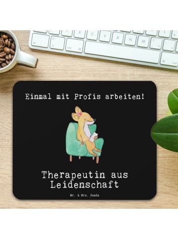 Mr. & Mrs. Panda Mouse Pad Therapeutin Leidenschaft mit Spruch in Schwarz