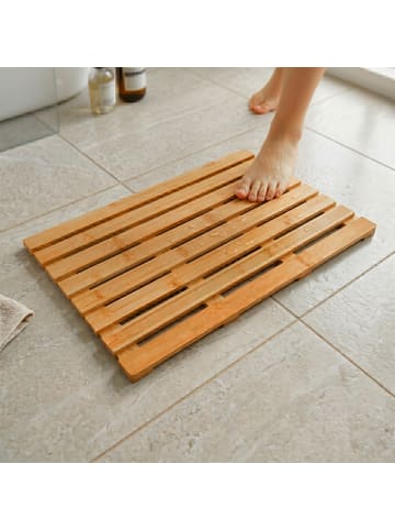 relaxdays Bambus Badematte in Natur - 60 x 37 cm