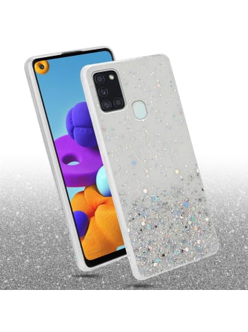 cadorabo Hülle für Samsung Galaxy A21s Glitter in Transparent mit Glitter
