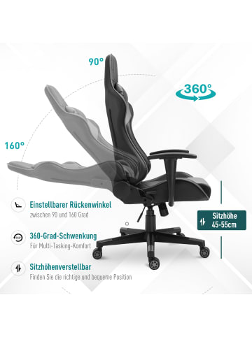 Vinsetto Bürostuhl-B67,5 x T56 x H126-136 cm-Schwarz