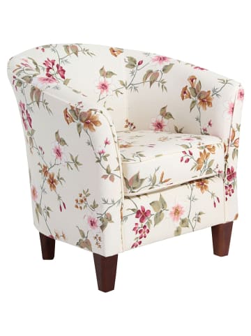 58 aufm Kessel SESSEL Karine Bezug Flachgewebe Buche nussbaum dunkel / weiß