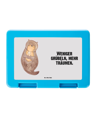 Mr. & Mrs. Panda Frühstücksdose Otter Muschel mit Spruch in Grau Pastell