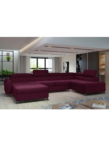 MF Design Joseppe Recamiere Rechts in Weinrot -  (L) 200 x (B) 360 x (H) 92 cm