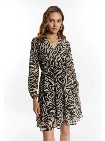 faina Damen Kleid Mit Zebra-Print in Beige Schwarz