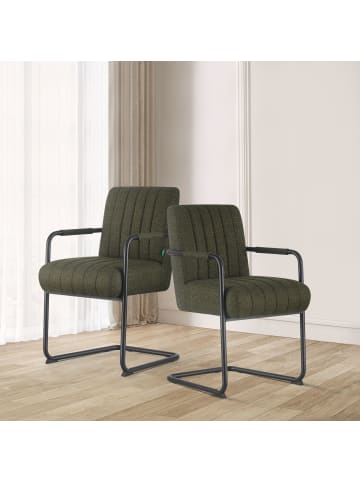 DUBI Möbel 2er-Set: Esszimmerstuhl BEN in Grün - (B)53 x (H)87 x  (T)62 cm