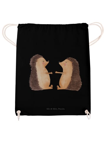 Mr. & Mrs. Panda Jutebeutel Igel Liebe ohne Spruch in Schwarz