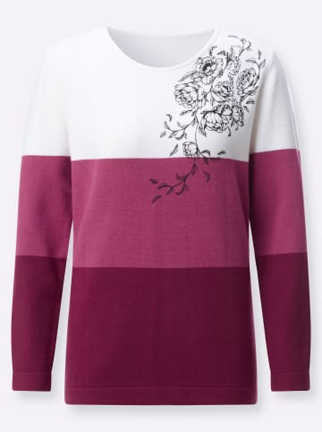 WITT WEIDEN Langarm-Pullover in malve-ecru-gemustert