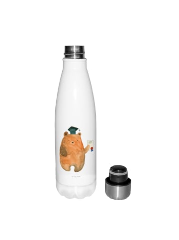 Mr. & Mrs. Panda Thermosflasche Bär Prüfung ohne Spruch in Weiß