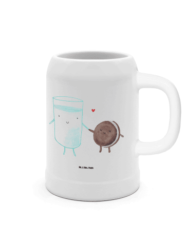 Mr. & Mrs. Panda Bierkrug Milch Keks ohne Spruch in Weiß