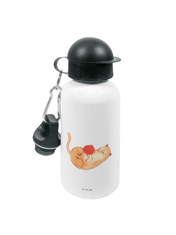 Mr. & Mrs. Panda Kindertrinkflasche Katze Wolle ohne Spruch in Weiß