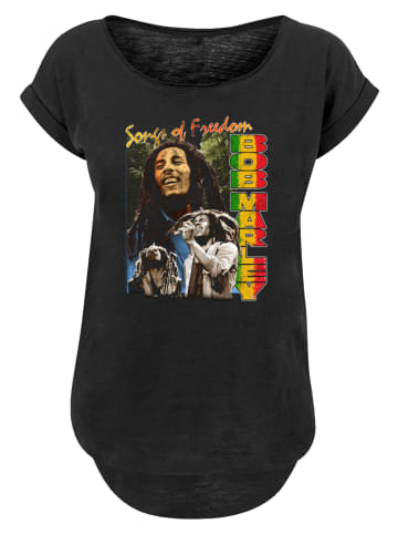 F4NT4STIC Long Cut T-Shirt Bob Marley Freedom Vintage Reggae Music in schwarz