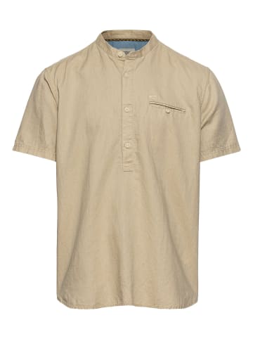 Camel Active Kurzarm Hemd aus einem Leinen-Baumwollmix in Beige