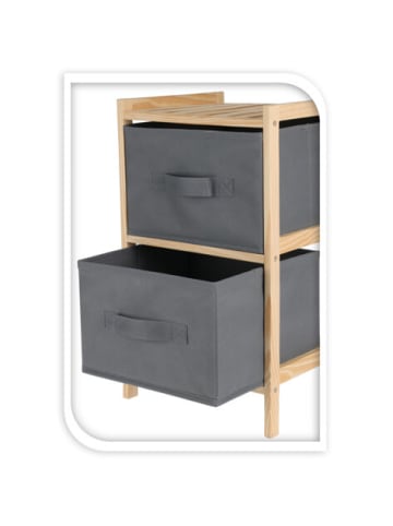 Storage Solutions Regal mit Stoffboxen in Grau, (B) 25,5 x (H) 46 x (L) 27,5 cm