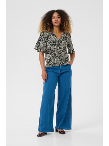 Cream Kurzarm-Bluse CRAdelena Regular fit in Black Birch Embroidery