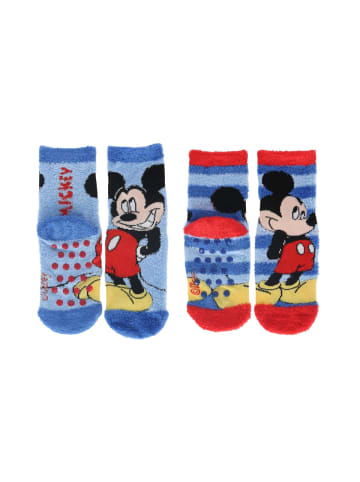 Disney Mickey Mouse Mickey Mouse Kinder Socken 2er-Pack Flauschige Kuschelsocken in Mehrfarbig