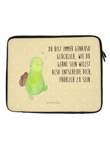 Mr. & Mrs. Panda Notebook Tasche Schildkröte Pfeifen mit Spruch in Gelb Pastell