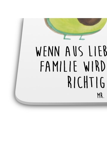Mr. & Mrs. Panda Tischuntersetzer Avocado Pärchen mit Spruch in Weiß