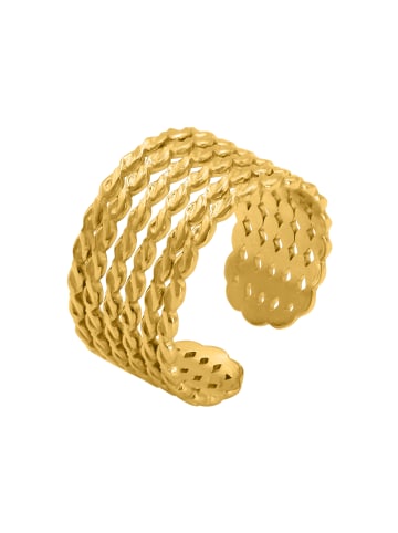 Steel_Art Mehrreihiger Ring Damen Regin goldfarben in goldfarben