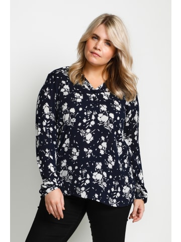 KAFFE curve Langarm-Bluse KCmira in Midnight M. / Chalk Big Flower