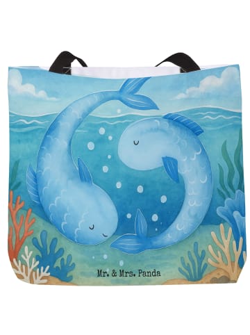 Mr. & Mrs. Panda Reisetasche Sternzeichen Fische Design ohne Spruch in Weiß