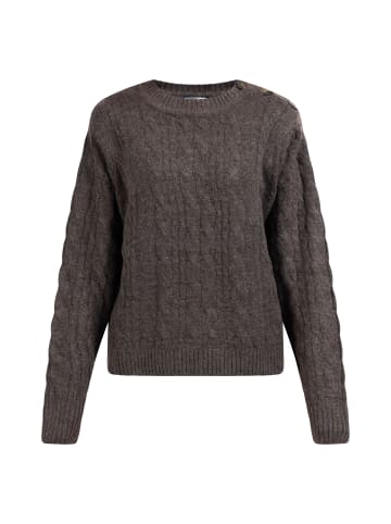 DreiMaster Vintage Damen Strick Pullover in Dunkelbraun