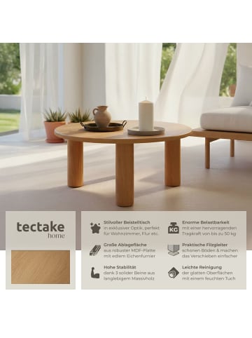 tectake Wohnzimmertisch, bodenschonende Filzgleiter, furnierte MDF-Tischplatte