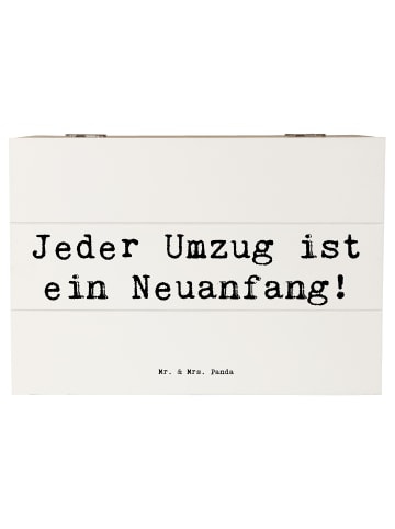 Mr. & Mrs. Panda Holzbox Spruch Umzug Neuanfang mit Spruch in Weiß